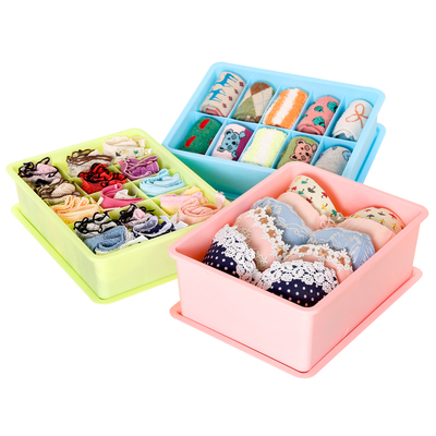 收纳新思路 塑料格子有盖收纳盒，打造井井有条的内衣柜